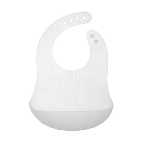 Olababy Fold N Go Silicone Bib with Travel Case - Pearl