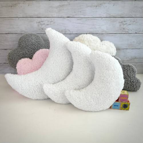 Moon Pillow,Sherpa Moon Pillow,Moon Cushion,Moon Shape,Moon Decor,Girls decor, Baby Pillow,Nordic Decor,Nursery Pillow,Gifts for Babies