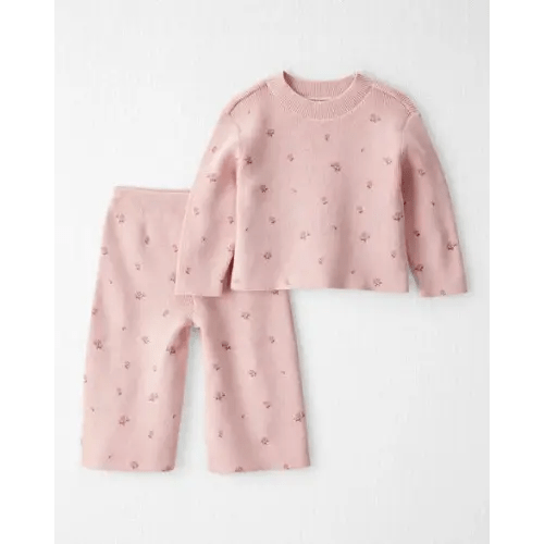 Baby Girl 2-Piece Organic Cotton Sweater Knit Top & Pant Set - Little Planet | Carter's