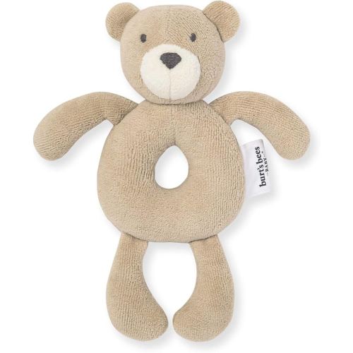 Burt's Bees Baby Unisex Infant Rattle Toy, Nursery Sensory Animal Plush Made with 100% Organic Cotton Shell and Polyester Fill, Sweet Bear, Bunny, or Dog Stuffed Animals for Babies