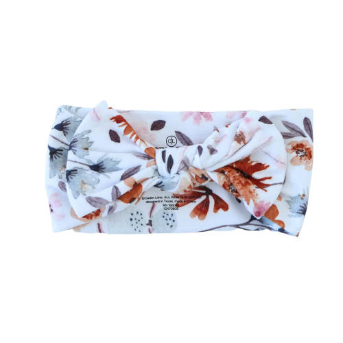 Lorelai's Floral Knit Large Bow Headwrap