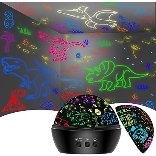 Dinosaur Night Light Toys for 3-8 Year Old Boys,2 in 1 Dino Projection for 2-10 Year Kids,Boys Girls Gifts,Suitable for Chirstmas Xmax Easter Birthday