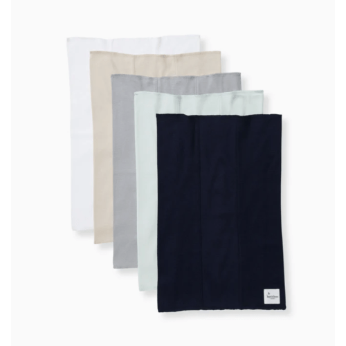 Solid Organic Cotton Burp Cloths 5 Pack - Midnight