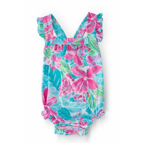 Tropical Punch Ruffle Cross Back Romper | Mila & Rose