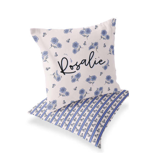Sapphire Garden Personalized Accent Pillow