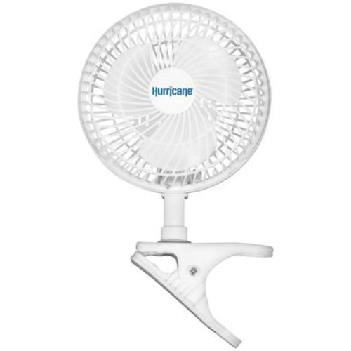 Hurricane Classic 6 Inch Clip Fan, 2 Speed Portable Mini Desk Personal Table Fan with Adjustable Tilt for Home Office, Stroller, and Travel, White