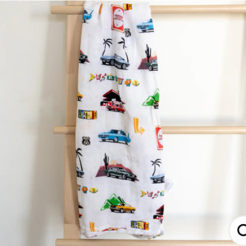 AMERICAN ROAD TRIP MUSLIN SWADDLE BLANKET