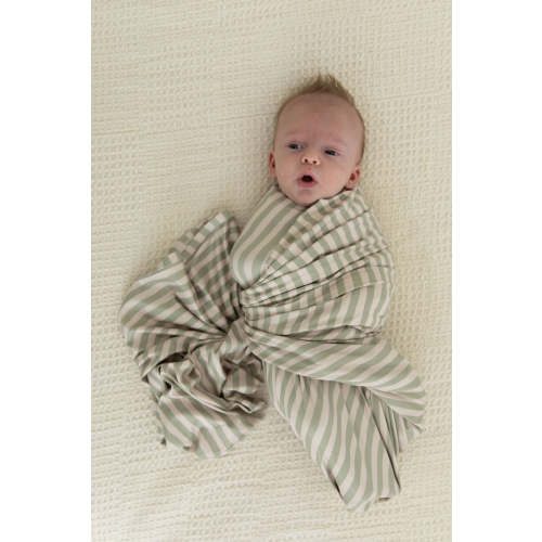 GREEN + TAN STRIPES | SWADDLE