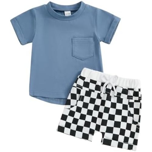 Kuriozud Toddler Baby Boy Summer Outfit Short Sleeve T Shirt Shorts Set 3 6 12 18 24 Months 2T 3T 4T Baby Neutral Clothes