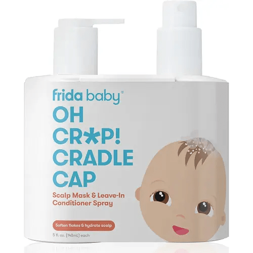 Frida Baby Oh Cr*p! Cradle Cap Flake Fixer Scalp Spray + Scalp Mask Duo | Soothes Baby's Scalp, Prevents Dryness and Flakes