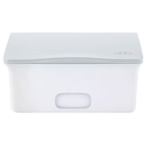 Ubbi Baby Wipes Dispenser with Weighted Plate and Secure Seal, Nursery and Baby Registry Essential to Keep Wipes Fresh, Gray