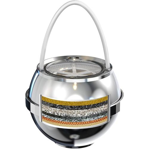 Bathtub Water Filter for Tub with Overflow,2,500 Gallons of Filtration,8 Stages Bath Filter,Remove contaminants,Chlorineand Fluoride,HardWater Softener,BPA Free(Upgrade Version),Chrome