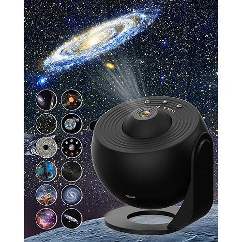 Galaxy Projector,13 in 1 Planetarium Star Projector with Solar System & Constellation, 360° Rotating Nebula Projector Lamp,Starry Sky Night Light Projector for Kids,Home Theater, Ceiling, Room Decor