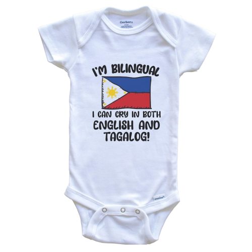 I'm Bilingual I Can Cry in Both English and Tagalog Funny Filipino Flag Baby Bodysuit - Philippines One Piece - Etsy