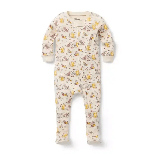 Baby Nutmeg Cream Winnie The Pooh Baby Organic Cotton Disney Winnie The Pooh Footed Pajama by Janie and Jack