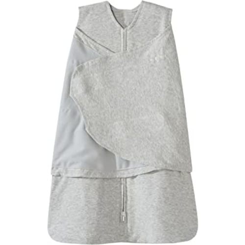 HALO SleepSack Swaddle - 3-Way Adjustable 100% Cotton Wearable Blanket - TOG 1.5 - Heather Gray - Small