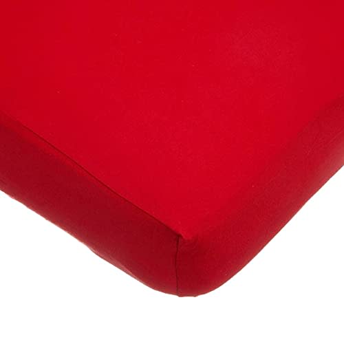 American Baby Company Supreme 100% Natural Cotton Fitted Crib Sheet 52" x 28", Enhanced Thickness for Soft, Breathable & Hypoallergenic Jersey Comfort, Red, Neutral for Boys & Girls