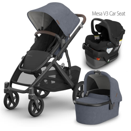 UPPAbaby Vista V3 Stroller + Bassinet + Aria / Mesa V3 / Mesa V2 Car Seat Travel System