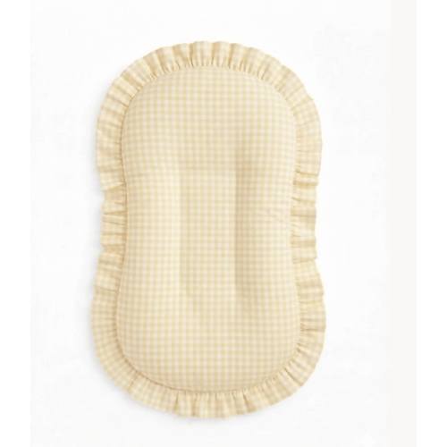 Yellow Gingham Ruffle Baby Lounger Cover