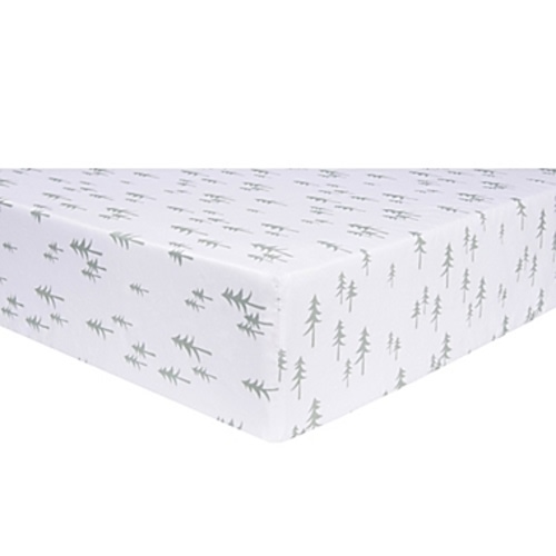 Trend Lab® Mountain Baby Pine Tree Fitted Crib Sheet in White/GreenTrend Lab® Mountain Baby Pine Tree Fitted Crib Sheet in White/Green