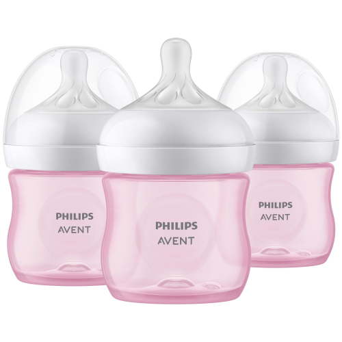Natural Baby Bottle With Natural Response Nipple, Pink, 4oz, 3 pack, SCY900/13, Philips Avent Baby bottle 4oz 3pk - Walmart.ca