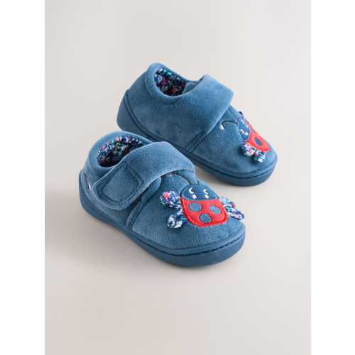 Blue Ladybird Cupsole Slippers