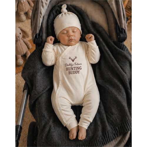 Daddy’s Future Hunting Buddy Embroidered Baby Bodysuit, Deer Hunting Baby Outfit, Little Hunter Bodysuit, Outdoorsman Baby Gift