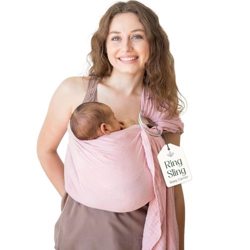 Baby Carrier Sling – Breathable 100% Cotton Wrap for Infant Support, Rose Sling Ring – Adjustable Muslin Fabric, Baby Carrier Newborn to Toddler – Soft Chest Hold for Travel