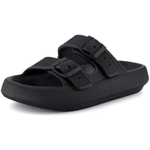 CUSHIONAIRE Women's Fame recovery cloud slide with +Comfort