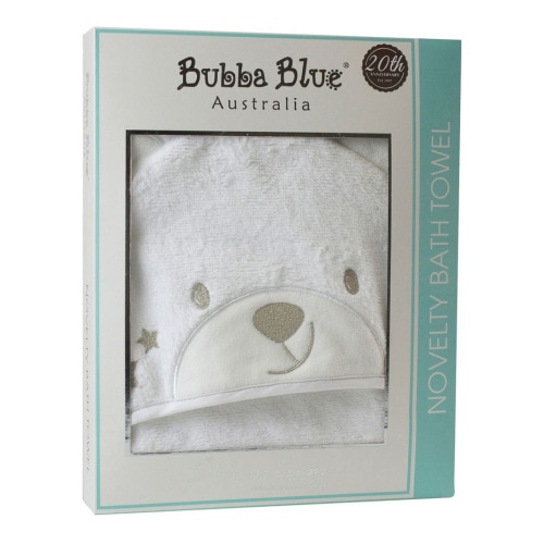 Wish Upon a Star Novelty Bear Hooded Bath Towel in White