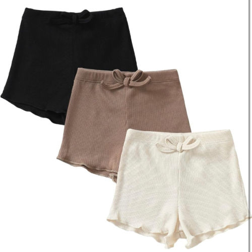 Toddler Girl Shorts Ribbed 3 Pack Baby Girls Solid Soft Elastic Waist Casual Playing Shorts Summer Short Pants