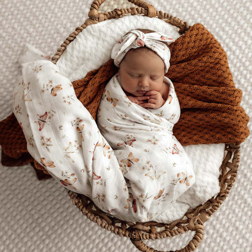 Butterfly Organic Muslin Wrap | Snuggle Hunny
