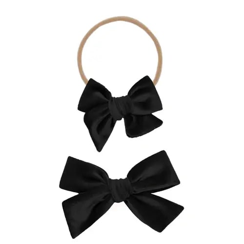 Velvet - Black Bow Headband