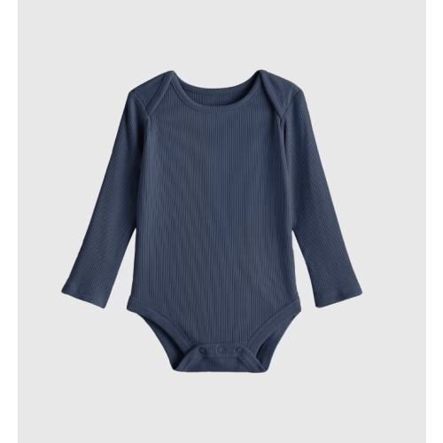 Softest Rib Long Sleeve Bodysuit in Deep Sea Blue