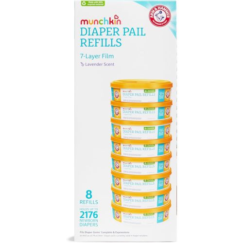 Munchkin® Step™ Diaper Pail, Includes 1 Snap, Seal & Toss™ Bag, 8 Refill Rings, 1 Starter Refill Ring, and 1 Puck™ Baking Soda Cartridge