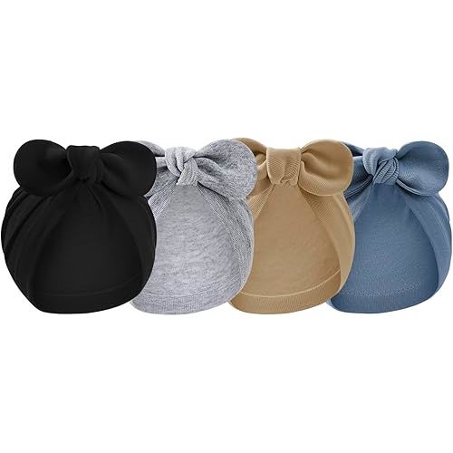 American Trends Newborn Hats Baby Girl Hats with Bow Toddler Hospital Caps Beanie Infant Hats