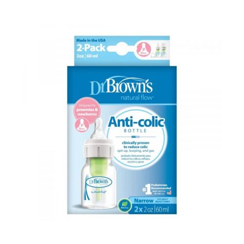 2oz/60ml Options+ Narrow Bottles Pack of 2/ Preemie Nipples