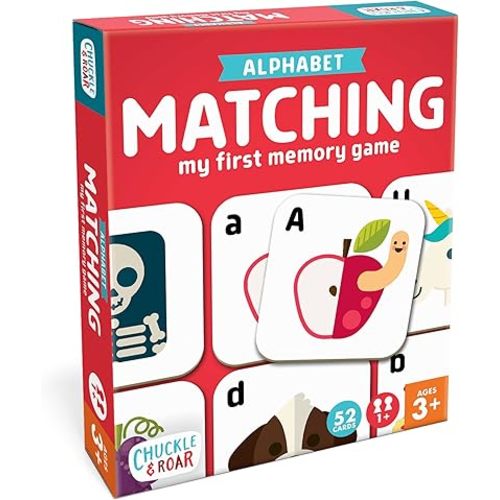 Chuckle & Roar - Matching Game Alphabet - Board Game for Kids 3 and up - Concentration Game for Toddlers - Preschool