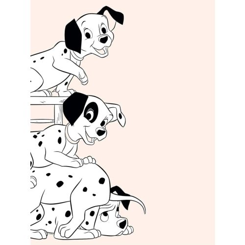Komar Disney Wall Picture 101 Dalmatians Playing | Children's Room, Baby Room, Decoration, Art Print, Dogs | Size 30 x 40 cm (Width x Height) | Without Frame | WB006-30 x 40 cm