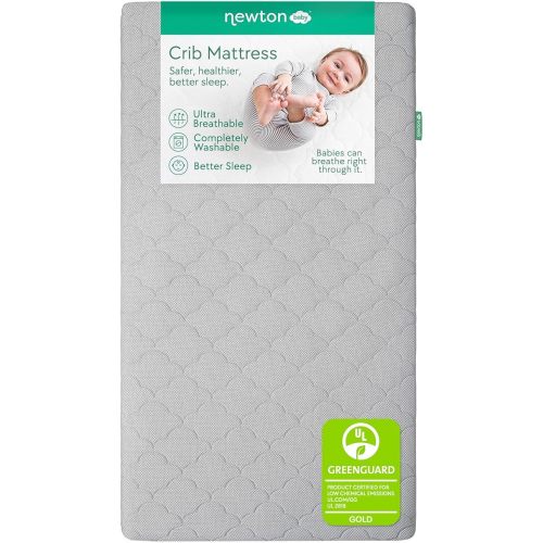Newton Baby Waterproof Crib Mattress and Toddler Bed - Ultra-Breathable Proven to Reduce Suffocation Risk, Washable Core & Cover, 2-Stage, Deluxe 5.5" Thick - Sandstone