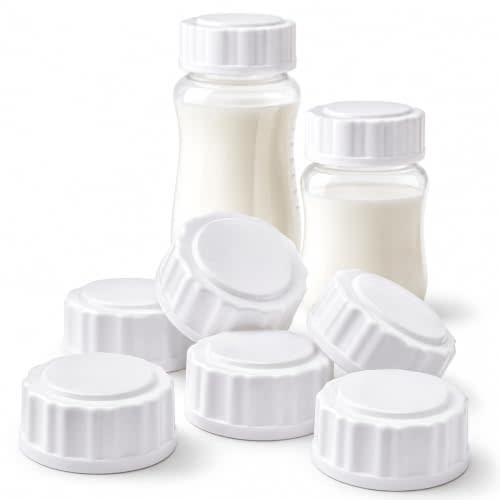 6 Pack Baby Bottle Lids Replacement Caps Compatible with Philips Avent Wide Mouth Bottles, Leak-Proof Travel Bottle Tops