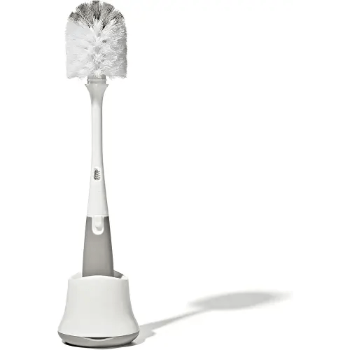 OXO Tot Bottle Brush with Nipple Cleaner and Stand, Gray