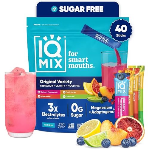 IQMIX Sugar Free Electrolytes Powder Packets, Variety Pack 40ct