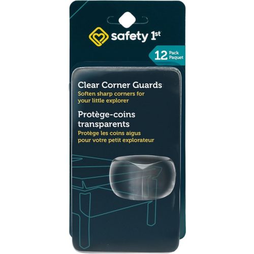 Safety 1st Clear Corner Guards (12 Pack) - Soft Gel Cushions for Maximum Protection, BPA & Phthalate-Free, Easy Installation for Child Safety & Baby Proofing Tables, Countertops & Furniture