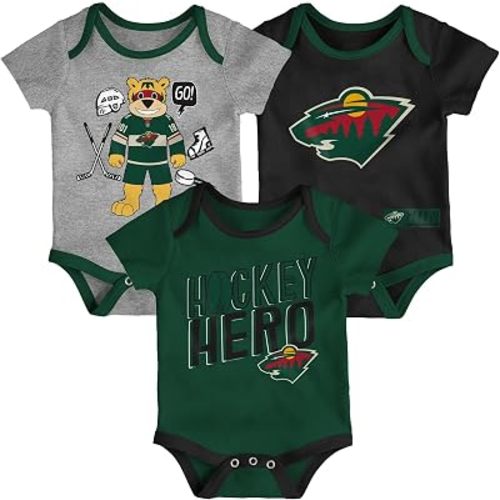 Outerstuff NHL Teams Infant Baby 3pk Creeper Bodysuit Set (12m - 24m)