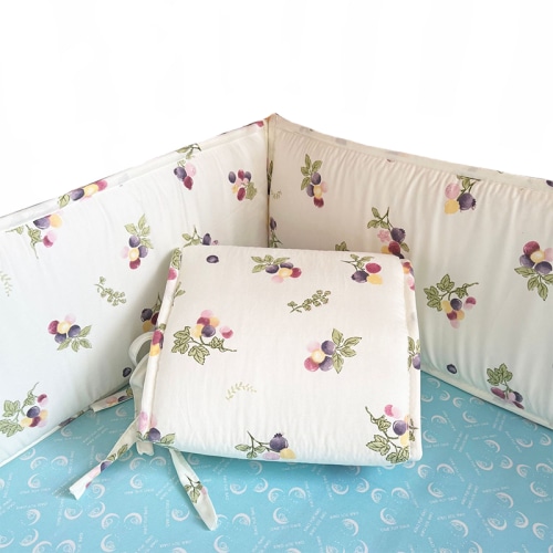 4 Pieces Set of Breathable Crib Liner for Baby Crib