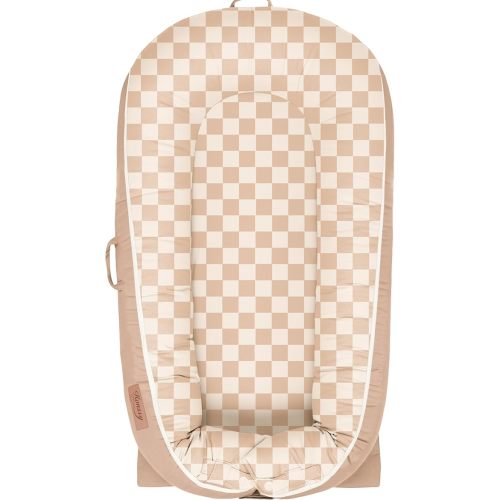 Konssy 100% Cotton Baby Lounger Cover Baby Nest Replacement Cover for Newborn Boys Girls Fits Dockatot Deluxe+ Docks Coffee Check (Cover Only)