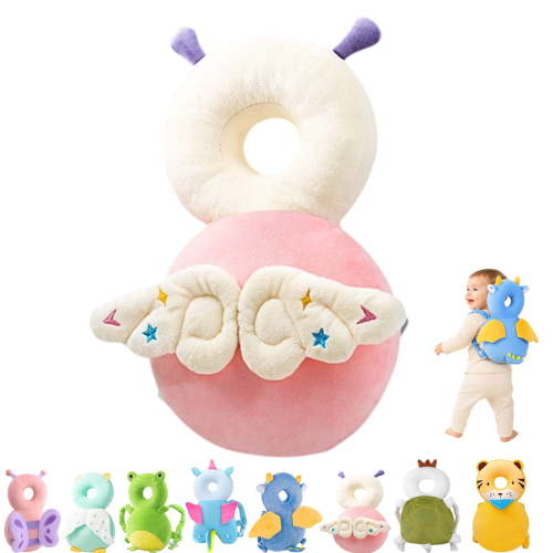 Baby Head Protector Backpack,Blue Dinosaur Toddler Pillow Backpack with Adjustable Shoulder Straps,Soft PP Cotton Back Cushion for Crawling Sitting and Supervised Daily Use for 6-24M+