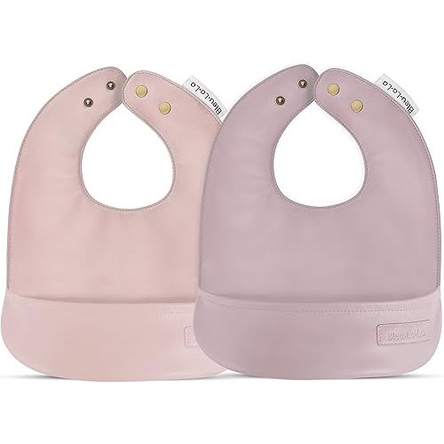Easy Clean Baby Bibs with Practical Pocket and Snaps - Great for Feeding and Teething Infants 0-12 Months