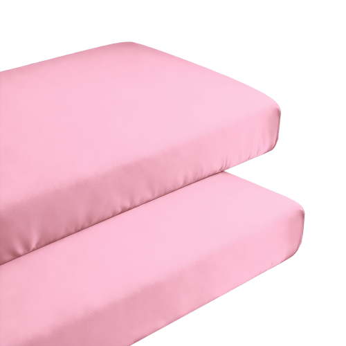Lorviah 2 Pack Fitted Crib Sheet, 28"x 52" Ultra Soft Microfiber Crib Sheet for Boys & Girls, Pink